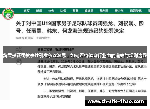 魏震禁赛罚款事件引发争议深思：如何看待体育行业中的道德与规则边界